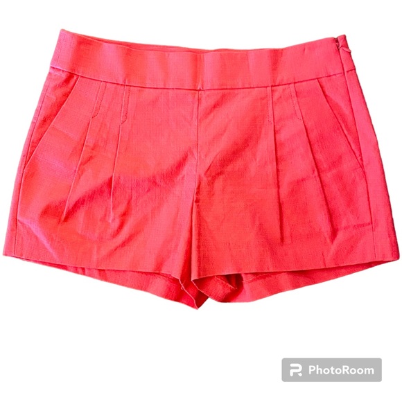 J. Crew Pants - J.CREW RED SHORT SHORTS SIZE 4 PLEATS